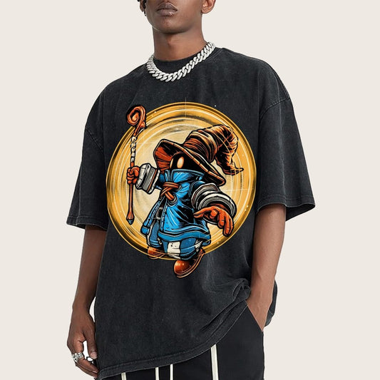 The Black Mage Vintage Distressed T-shirt