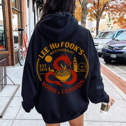 Lee Ho Fooks Printed Back Cotton Hoodie