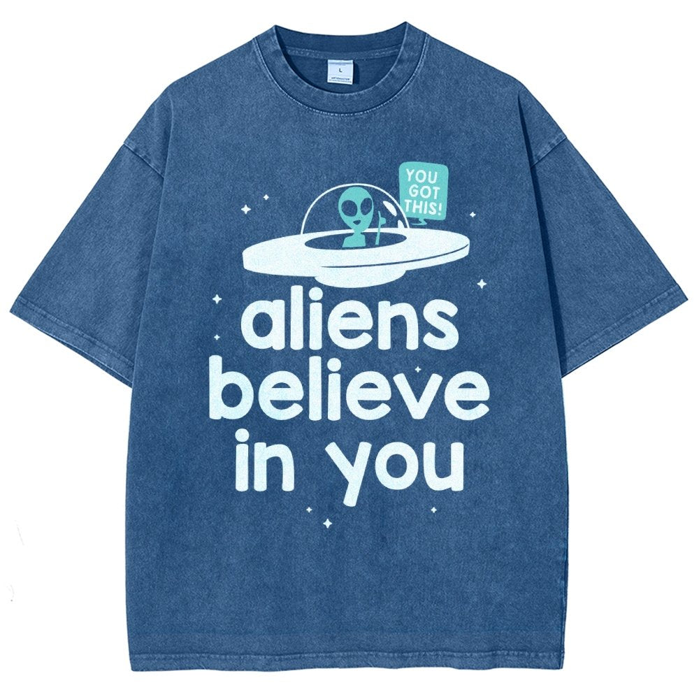 Mystery Creatures Believe In You Vintage Distressed T-shirt