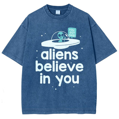 Mystery Creatures Believe In You Vintage Distressed T-shirt