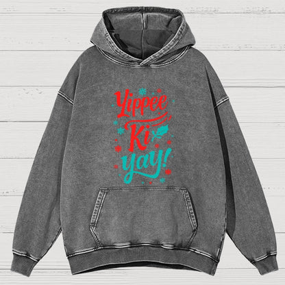 Yippee Ki Yay Vintage Distressed Hoodie