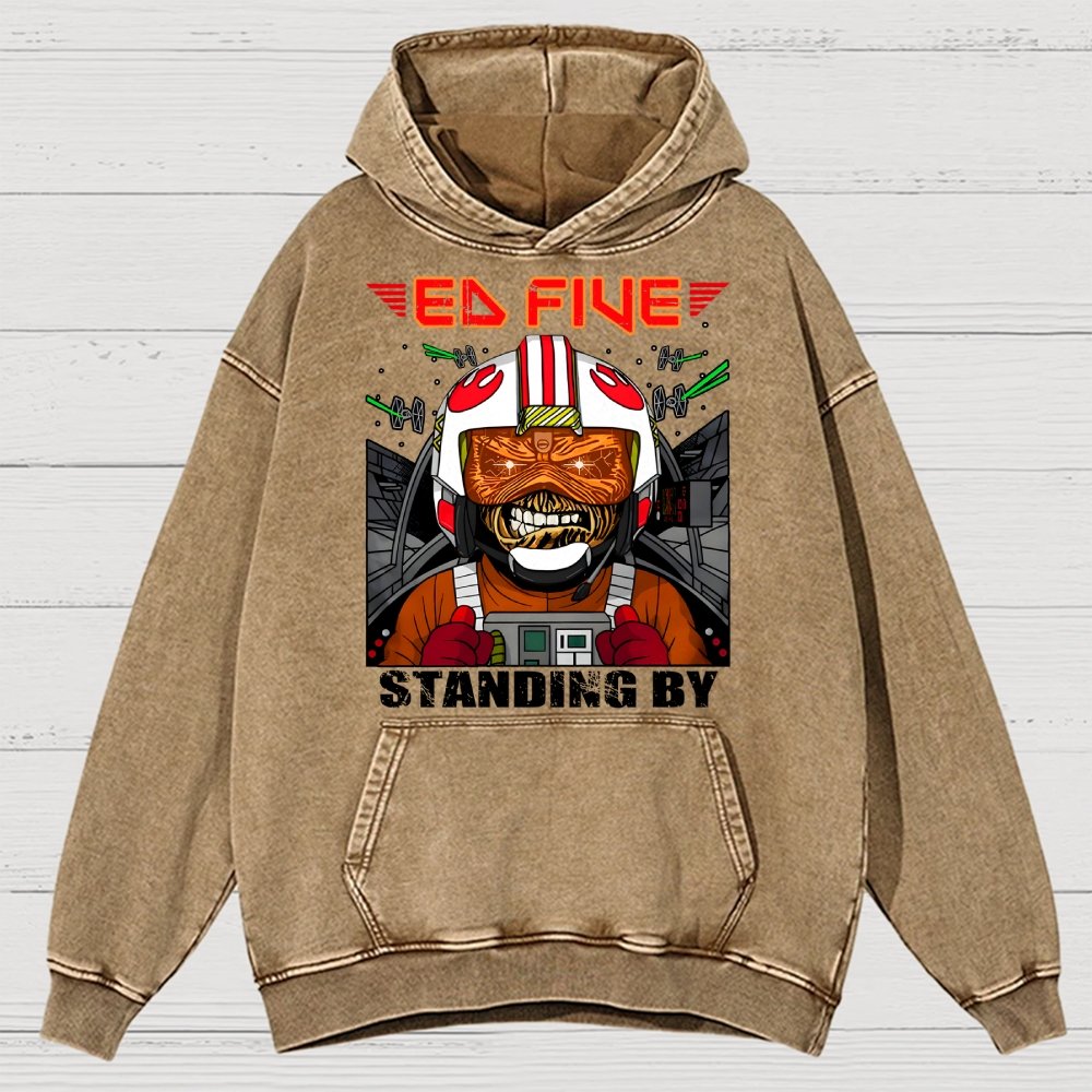 Ed Five Standing By Vintage Distressed Hoodie