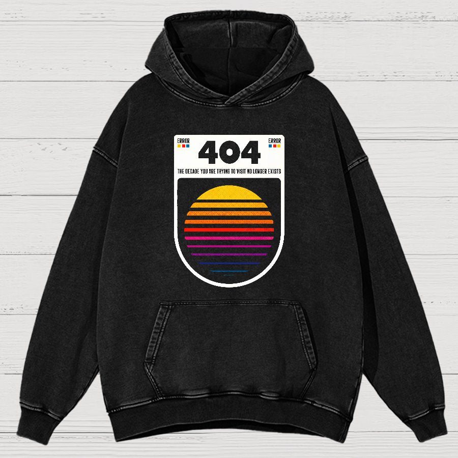 404 Decade Not Found Vintage Distressed Hoodie