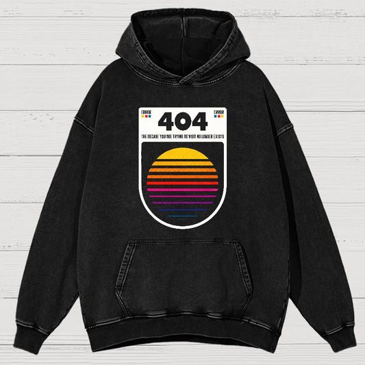 404 Decade Not Found Vintage Distressed Hoodie