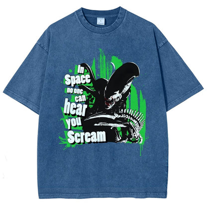 In Space No One Can Hear You Scream Vintage Distressed T-shirt