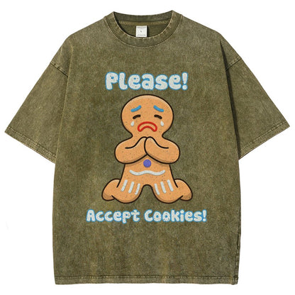 Please! Accept Cookies! Vintage Distressed T-shirt