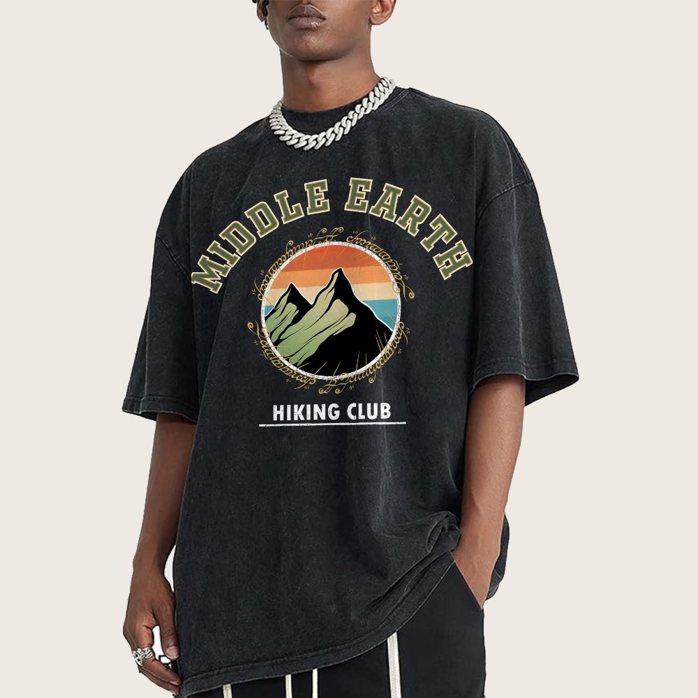 Middle Earth Hiking Club Vintage Distressed T-shirt