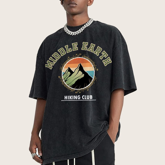 Middle Earth Hiking Club Vintage Distressed T-shirt