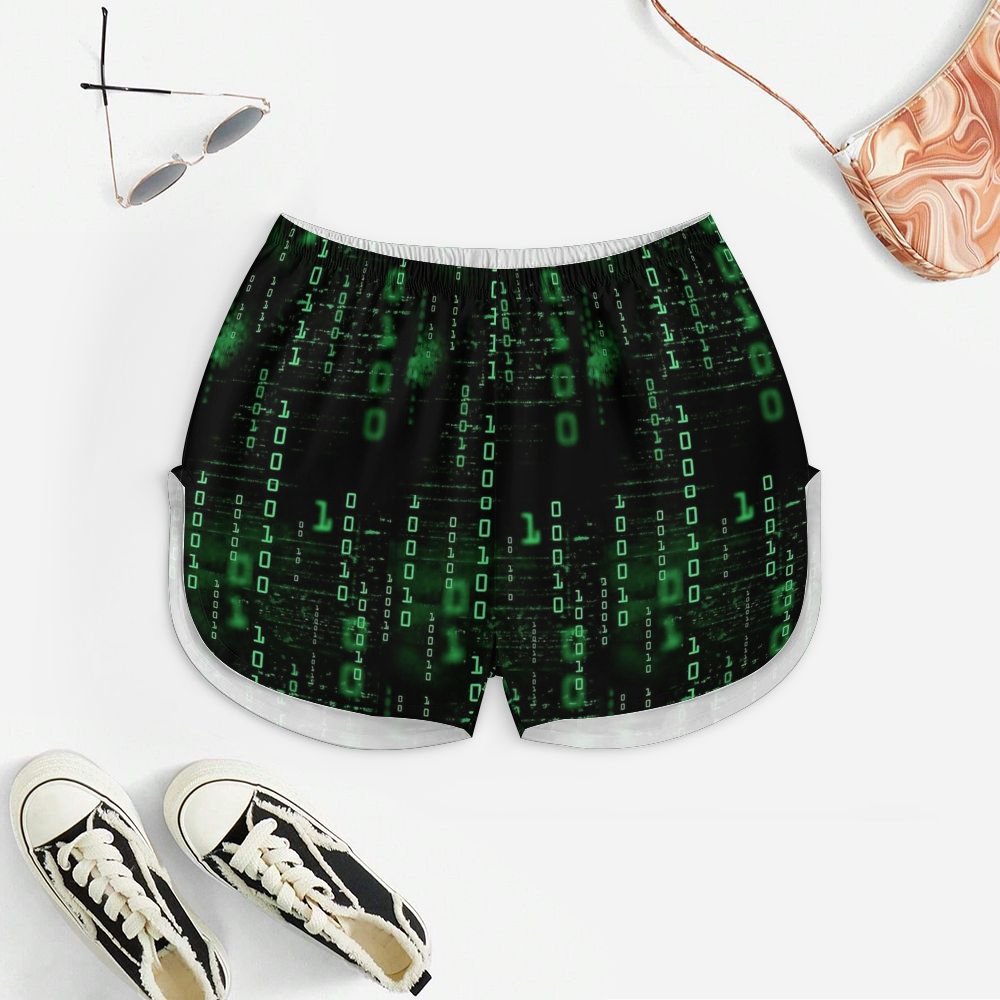 Binary Computer 1s and 0s Geeky Short Sleeve Shirt Women's Geek Suspender Cami Set