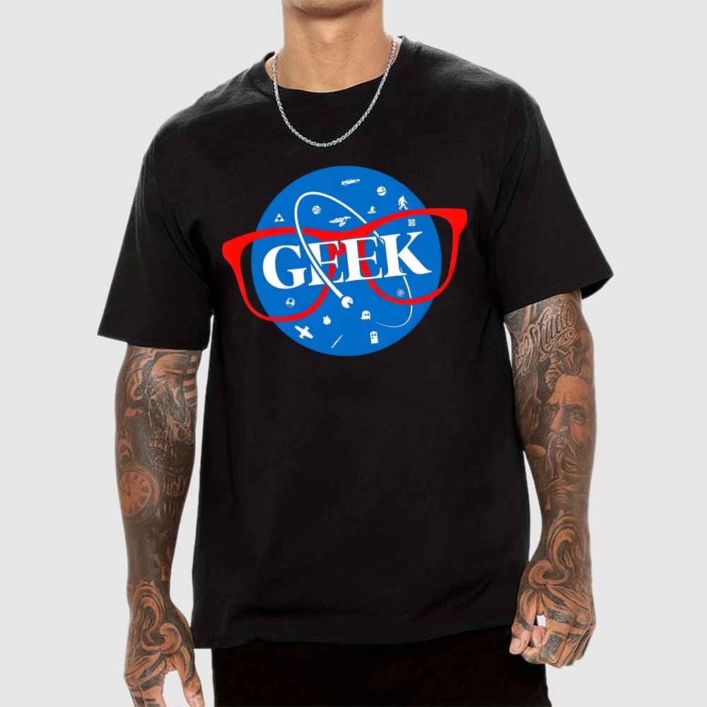 Nerdy Space Patch Geek T-Shirt