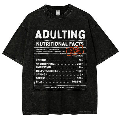 Adulting Facts Vintage Distressed T-shirt