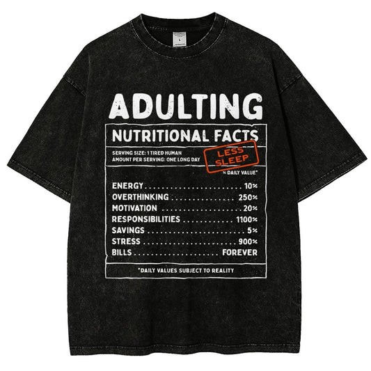 Adulting Facts Vintage Distressed T-shirt