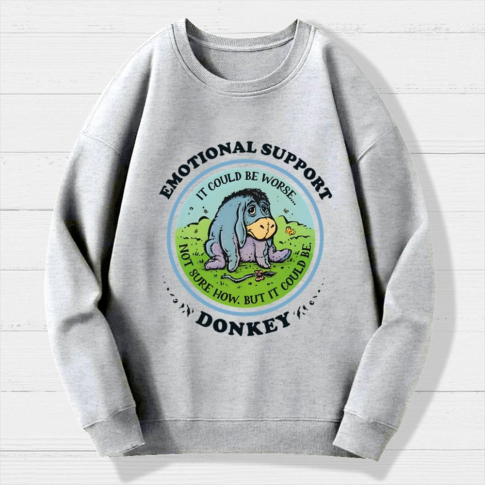 Emotional Support Donkey Geek Cotton Sweatshirt