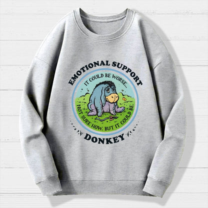 Emotional Support Donkey Geek Cotton Sweatshirt