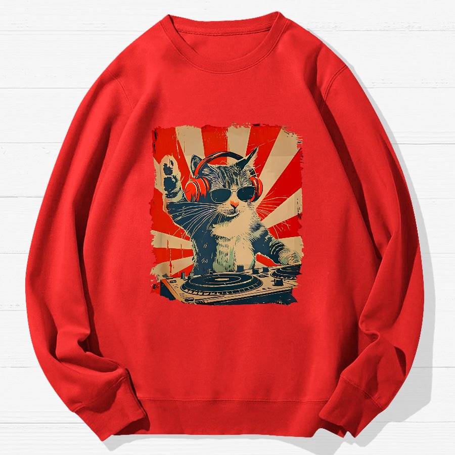 Rock Cat Geek Cotton Sweatshirt