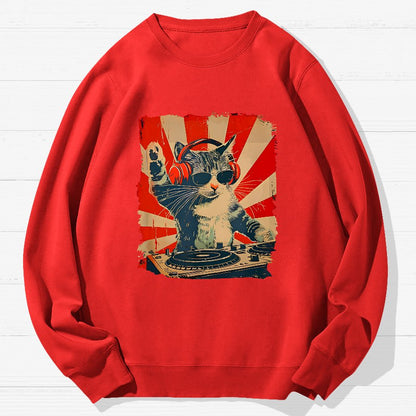 Rock Cat Geek Cotton Sweatshirt