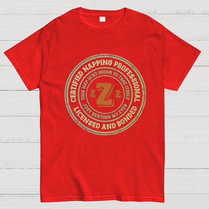 Certified Napping Professional Funny Z Geeky T-Shirt
