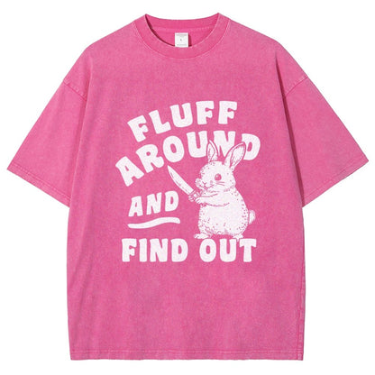 Fluff Around And Find Out Rabbit Vintage Distressed T-shirt