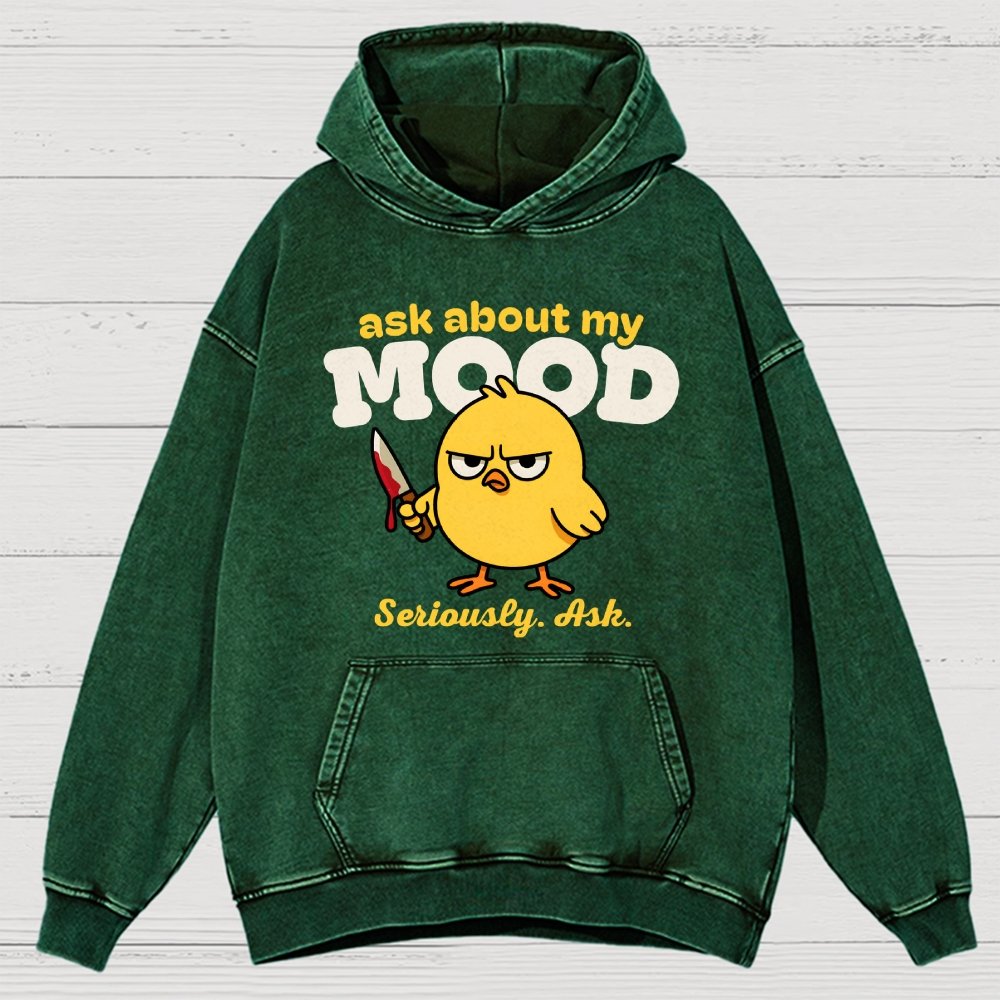 Ask About My Mood Vintage Distressed Hoodie
