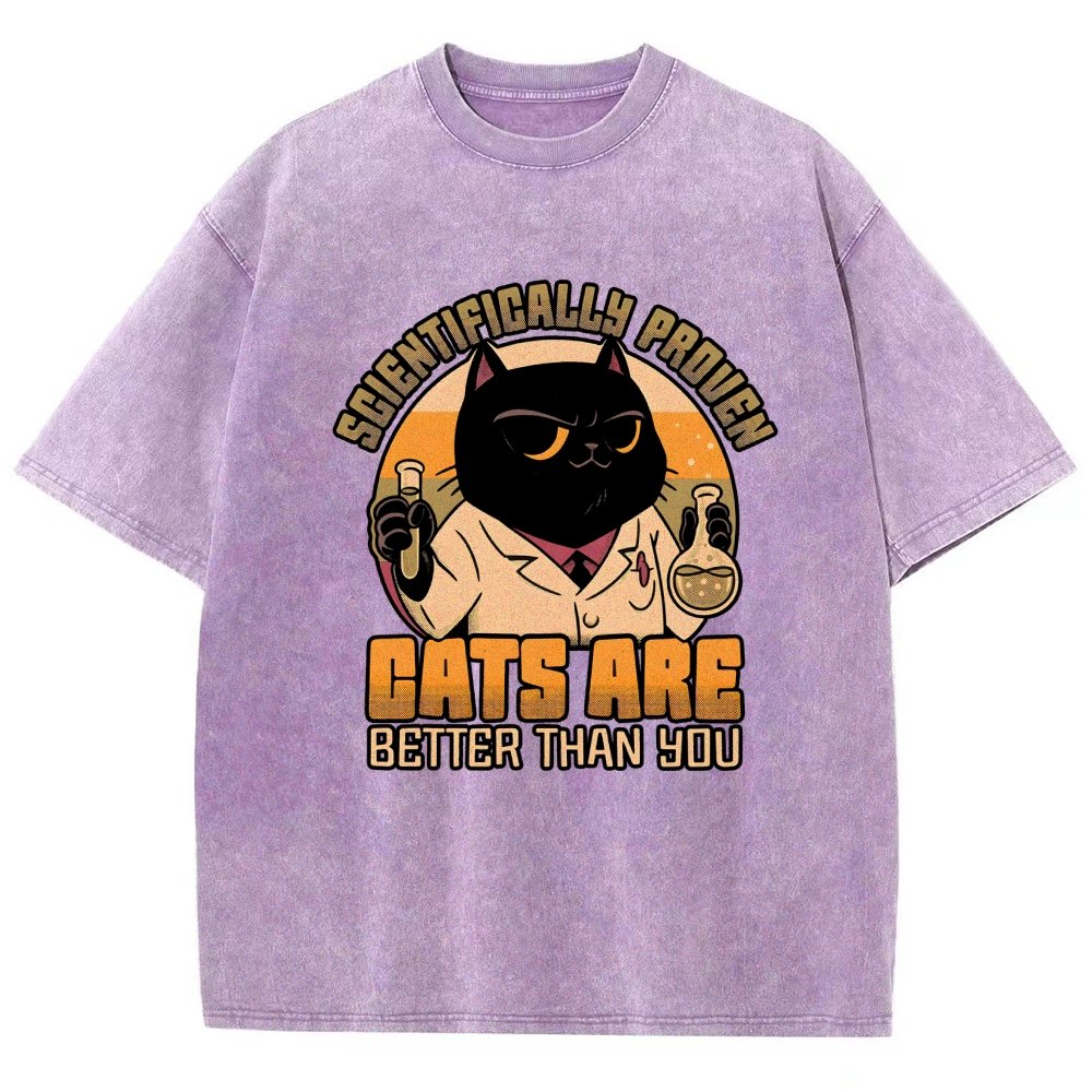 Cats Are Better Vintage Distressed T-shirt
