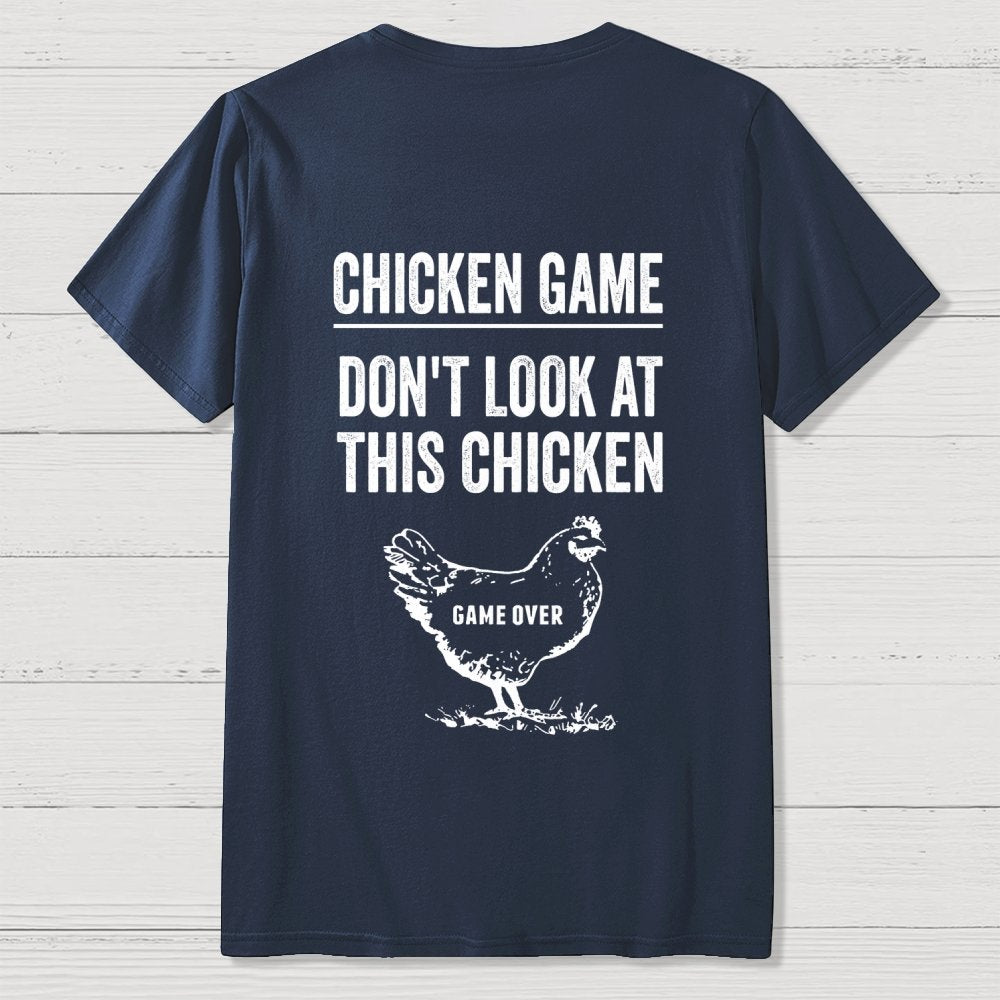 Chicken Game Nerd  Back Printing Geek T-Shirt