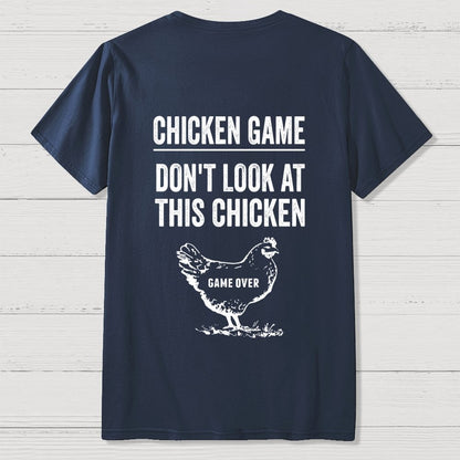 Chicken Game Nerd  Back Printing Geek T-Shirt