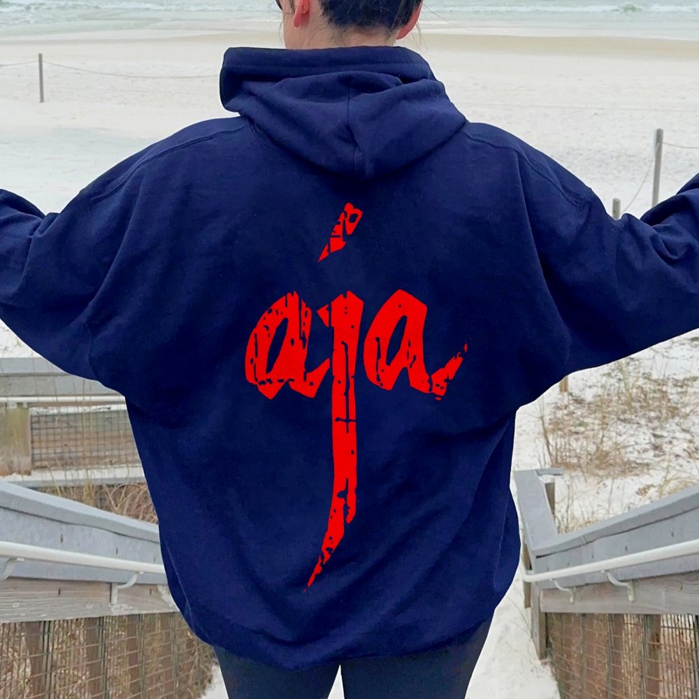 Aja Printed Back Unisex Cotton Hoodie