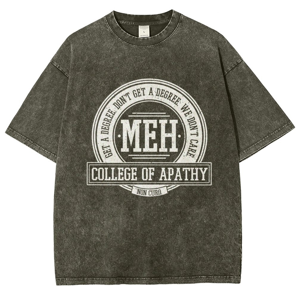 College of Apathy Vintage Distressed T-shirt