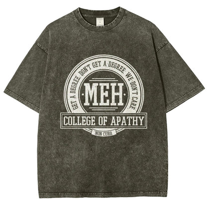 College of Apathy Vintage Distressed T-shirt