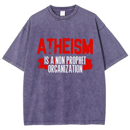 Atheism Is A Non-Prophet Organization Vintage Distressed T-shirt