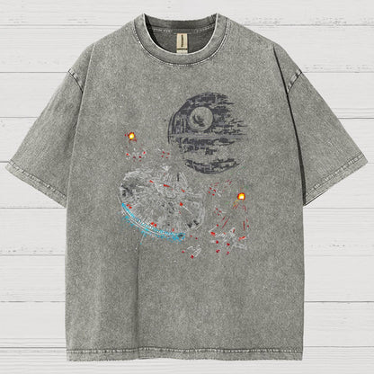 Epic Space Battle Vintage Distressed T-shirt