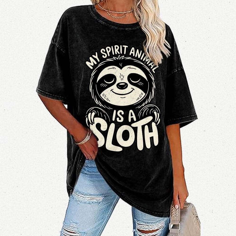 My Spirit Animal is a Sloth Vintage Distressed T-shirt