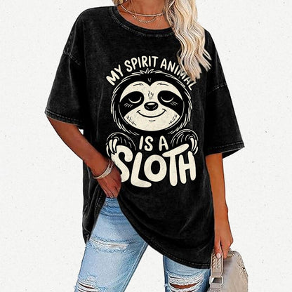 My Spirit Animal is a Sloth Vintage Distressed T-shirt