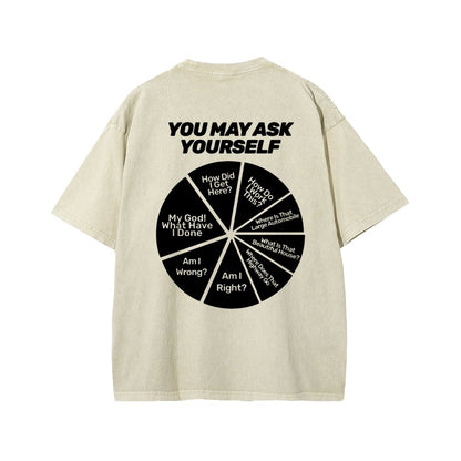 Techno Apocalypse Front And Back Printing Washed T-shirt