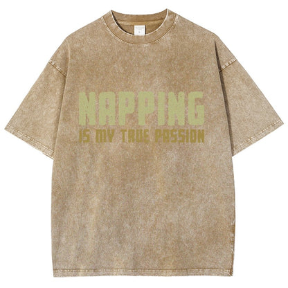 Napping is My Passion Vintage Distressed T-shirt