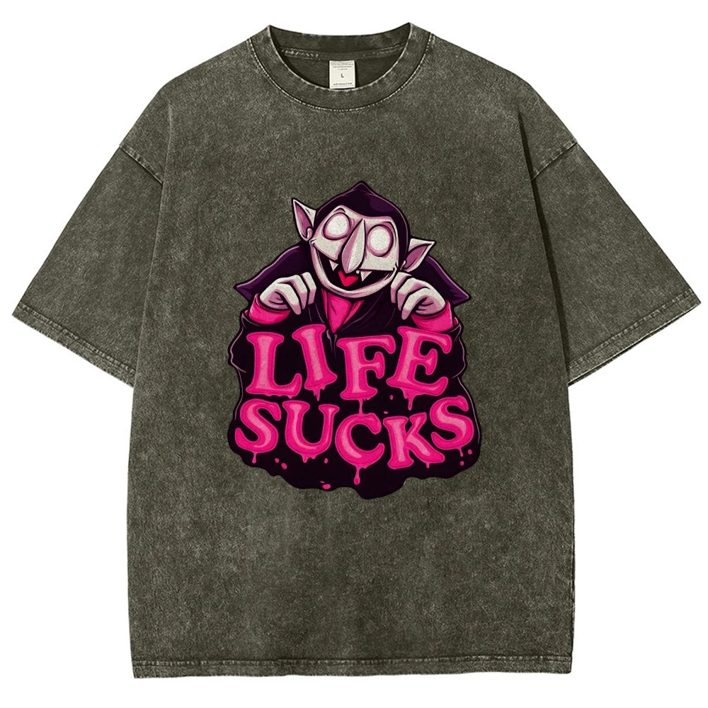 Life Sucks  Vintage Distressed T-shirt