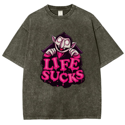 Life Sucks  Vintage Distressed T-shirt