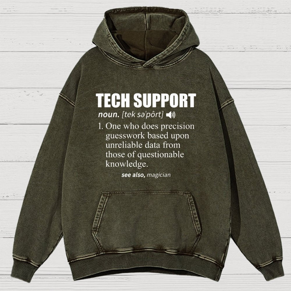 Tech Support Definition Vintage Distressed Hoodie