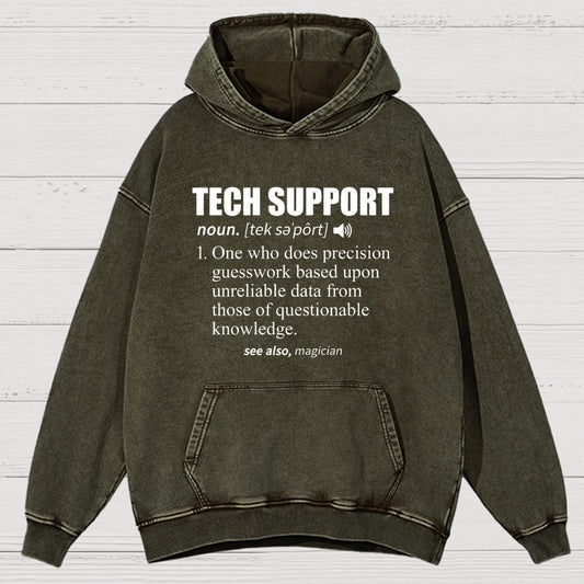 Tech Support Definition Vintage Distressed Hoodie