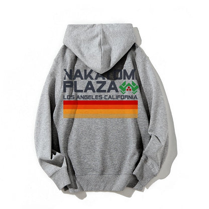 Retro Plaza Printed Back Unisex Cotton Hoodie