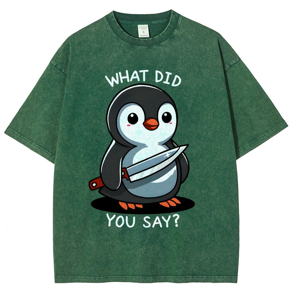 What Did You Say？Vintage Distressed T-shirt