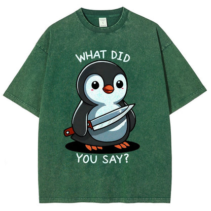 What Did You Say？Vintage Distressed T-shirt