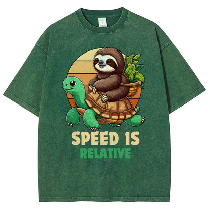 Speed Is Relative Vintage Distressed T-shirt
