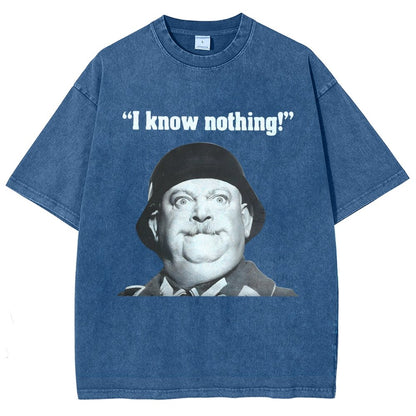 I Know Nothing Art Print Vintage Distressed T-shirt