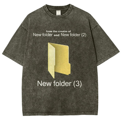 Humorous Internet meme New Folder (3) Vintage Distressed T-shirt