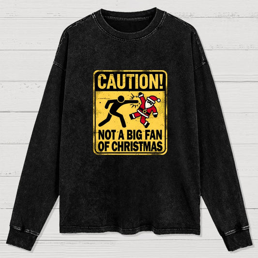 Christmas Caution Washed Long Sleeve Tee