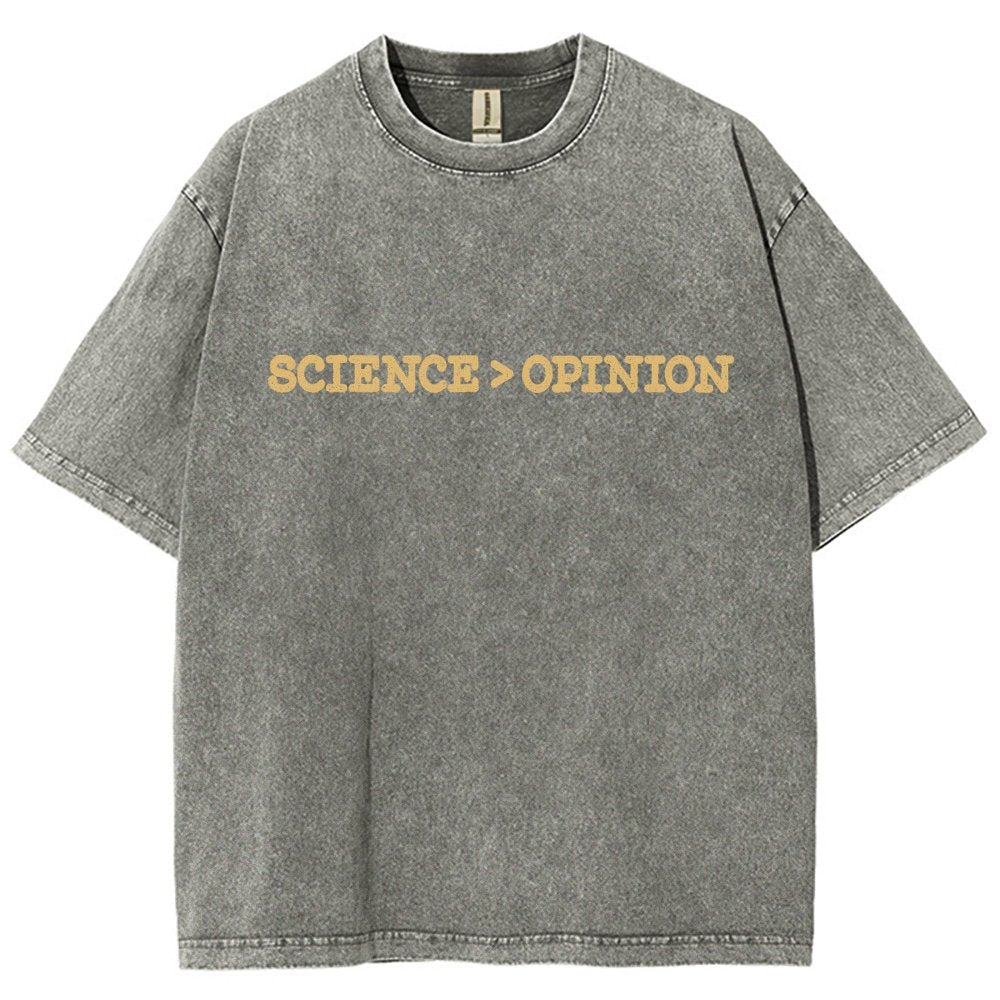 Science vs Opinion Vintage Distressed T-shirt