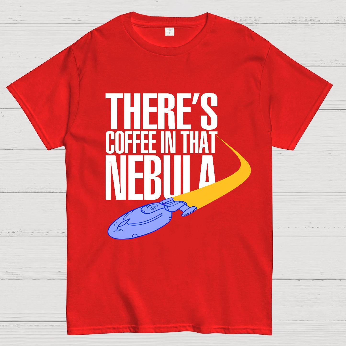 Coffee In That Nebula By Kwamster Geek T-Shirt