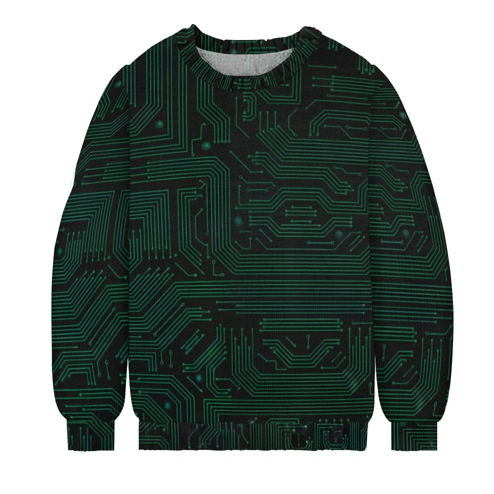Computer Circuit Diagram Programmer Crew Neck Sweater