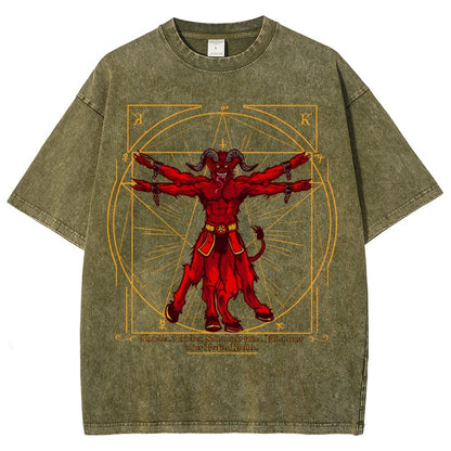 Vitruvian Krampus Vintage Distressed T-shirt